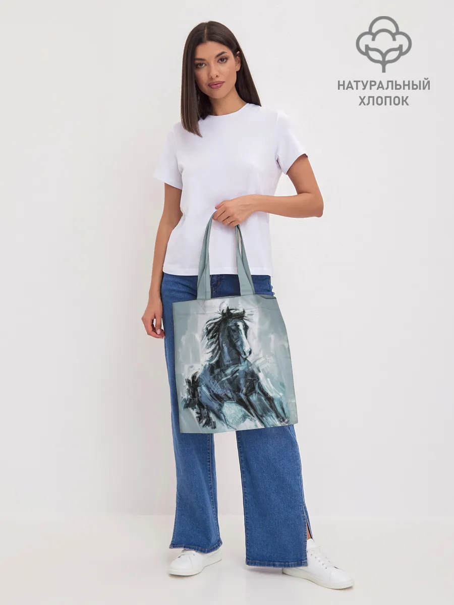 Шоппер база / нарисованный конь