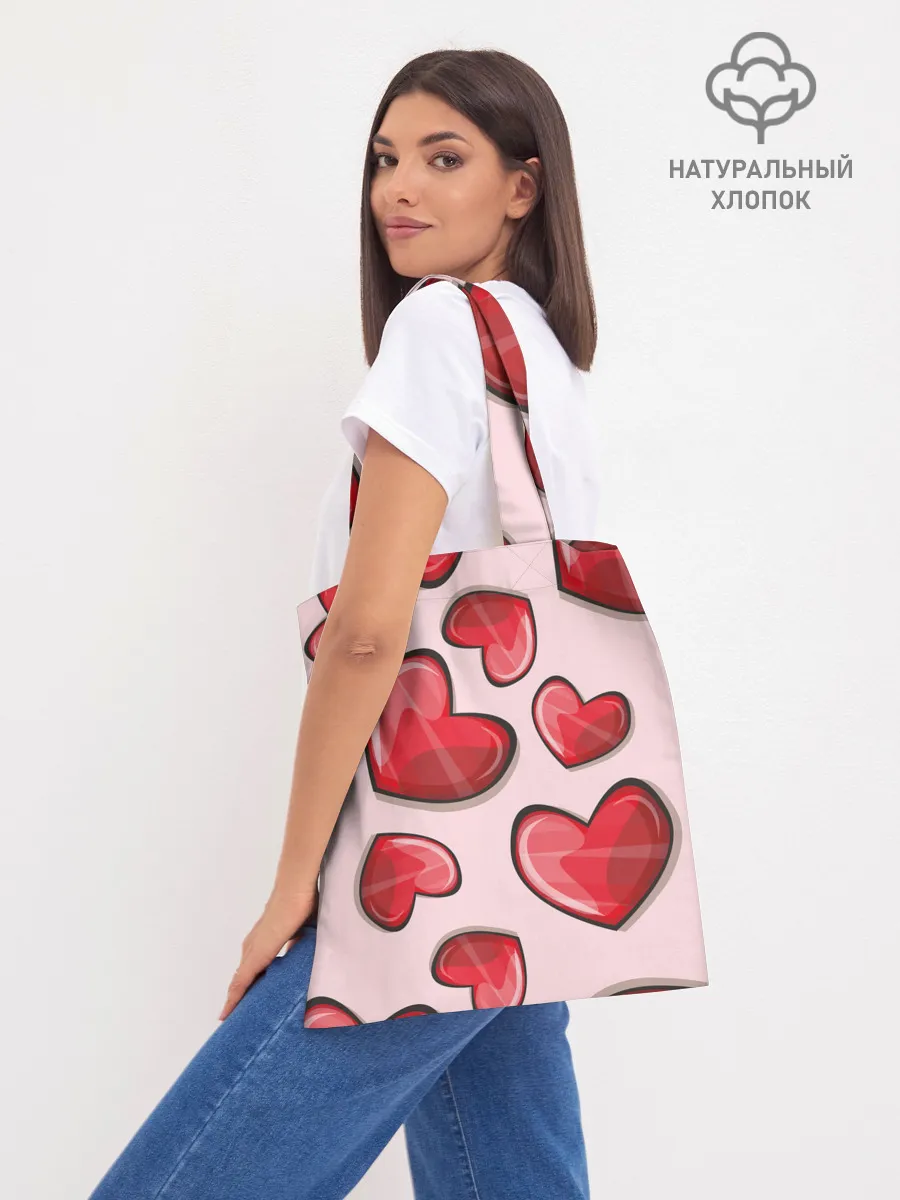 Шоппер база / Узор Сердечки для влюбленных