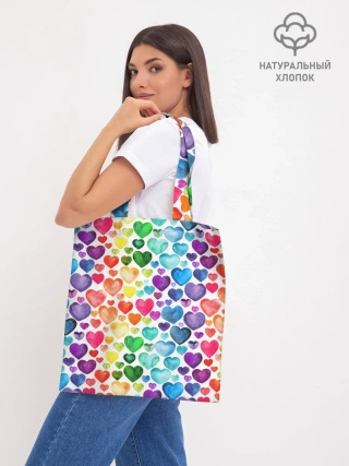 Шоппер база / Радужные сердечки