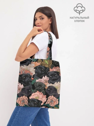 Шоппер база / Мопсы и Цветы
