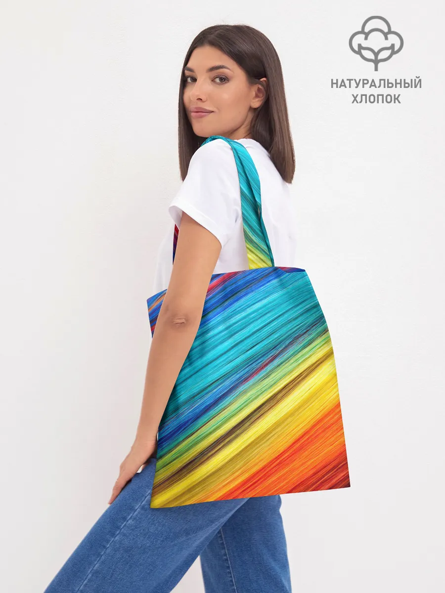 Шоппер база / цветной мех диагональ