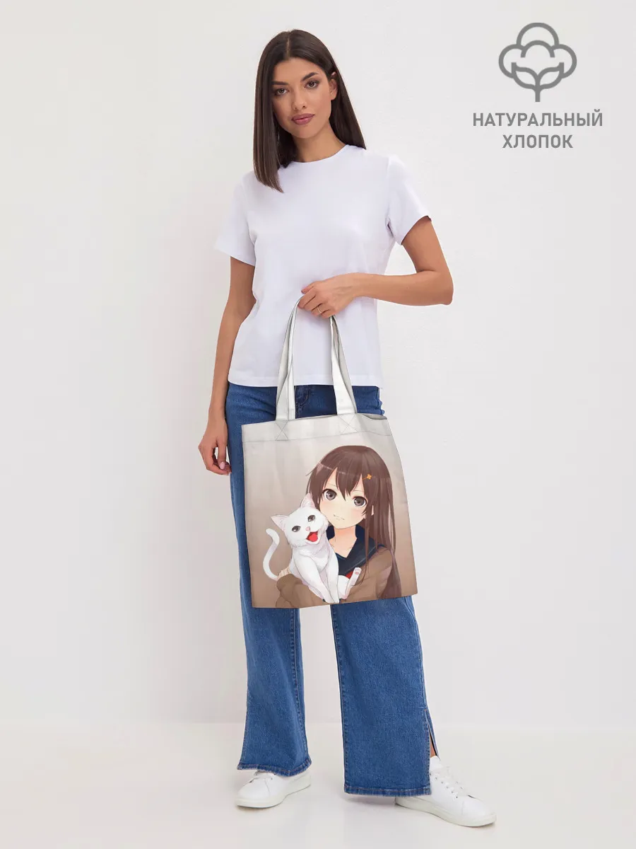 Шоппер база / Девочка и белый кот аниме