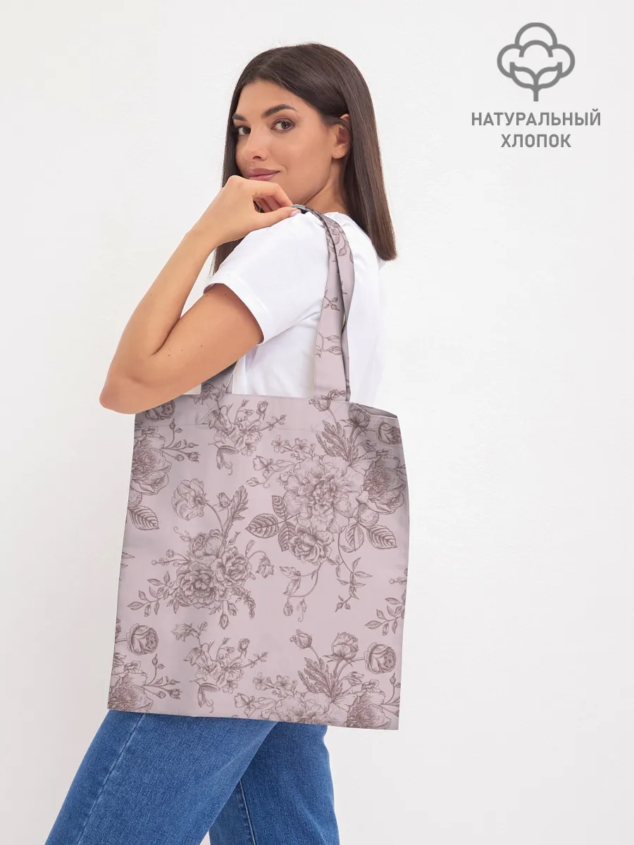 Шоппер база / розы с пионами