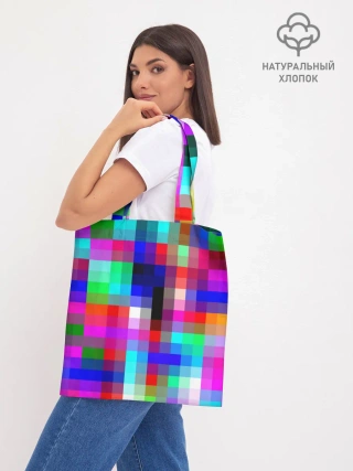 Шоппер база / РАЗНОЦВЕТНЫЕ ПИКСЕЛИ / КУБЫ