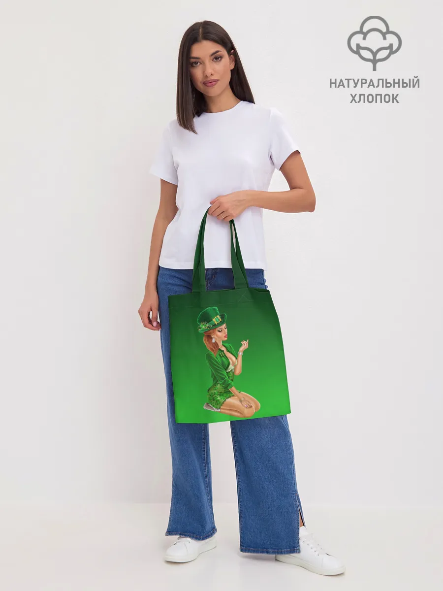Шоппер база / девушка лепрекон в зеленом