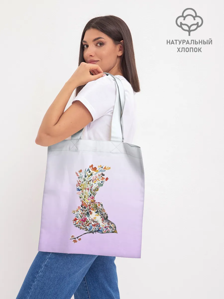 Шоппер база / акварельная птичка