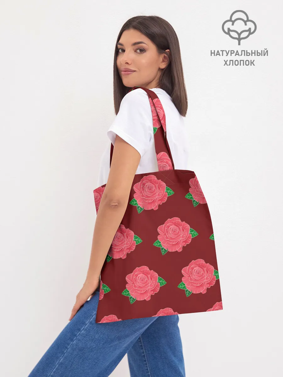 Шоппер база / Розы на красном