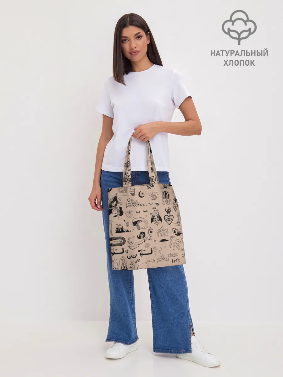Шоппер база / принт в стиле тату
