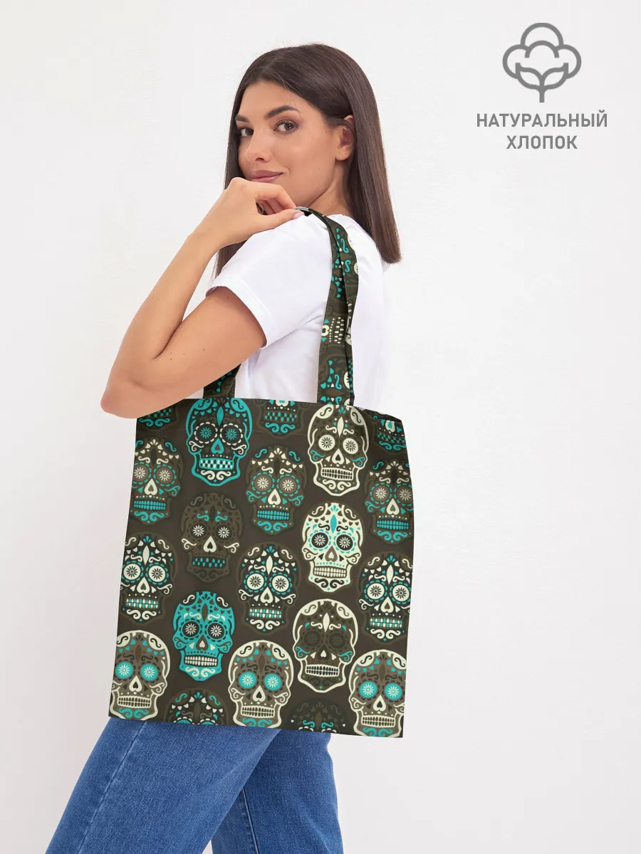 Шоппер база / Черепа с узорами