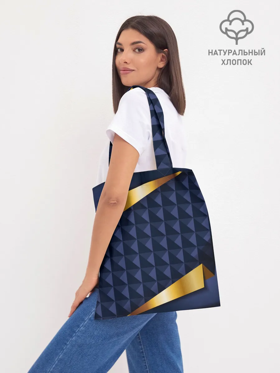 Шоппер база / 3D плитки с золотыми вставками