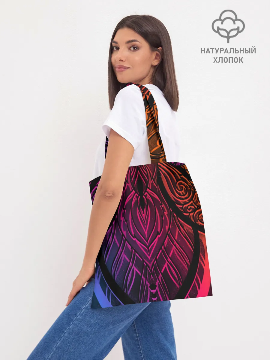 Шоппер база / Фиолетовый узор 3D