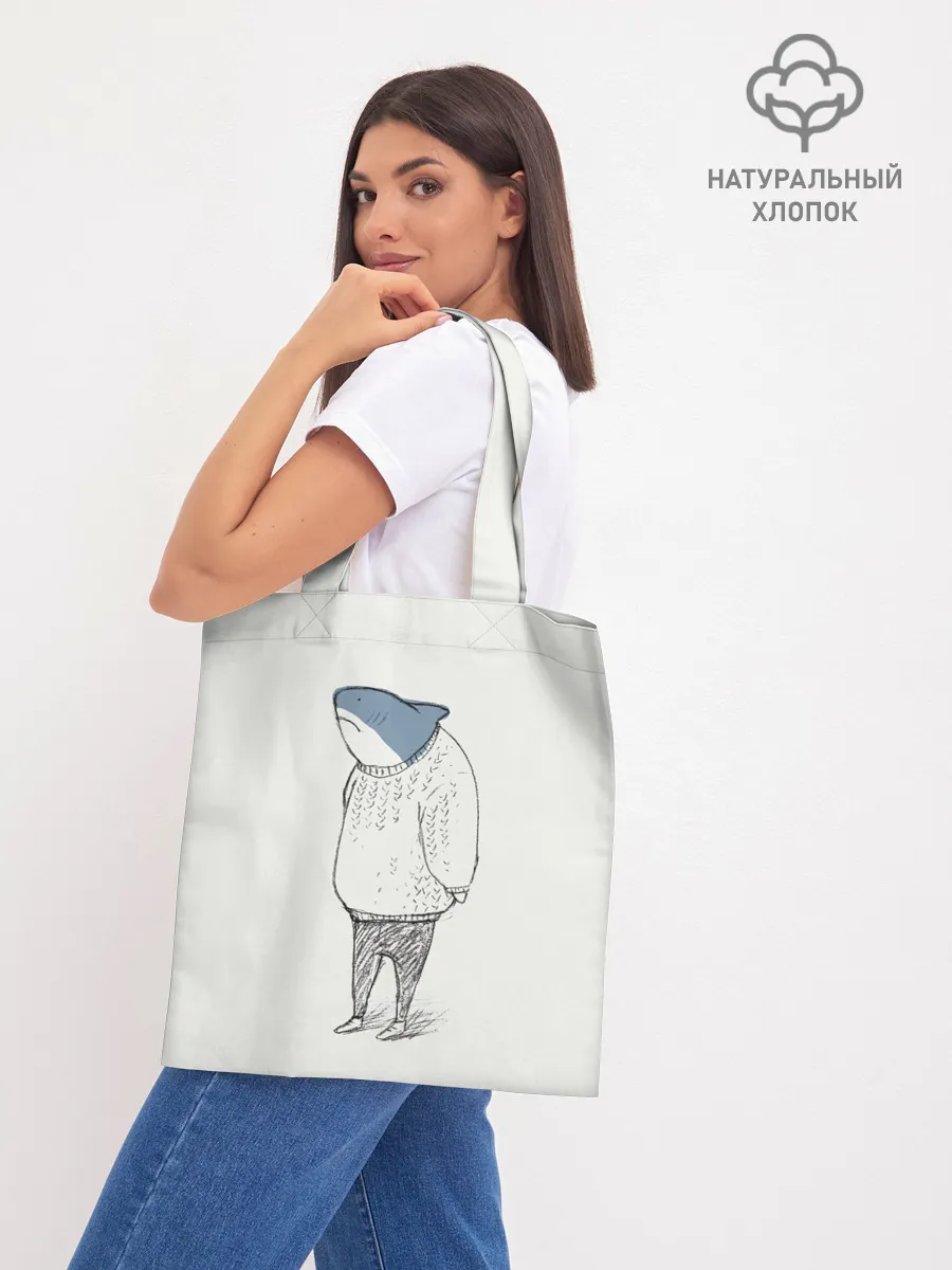 Шоппер база / акула в свитере