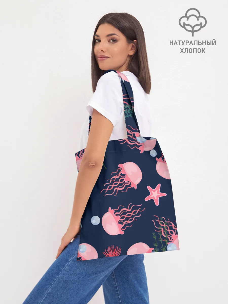 Шоппер база / розовые медузы