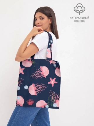 Шоппер база / розовые медузы