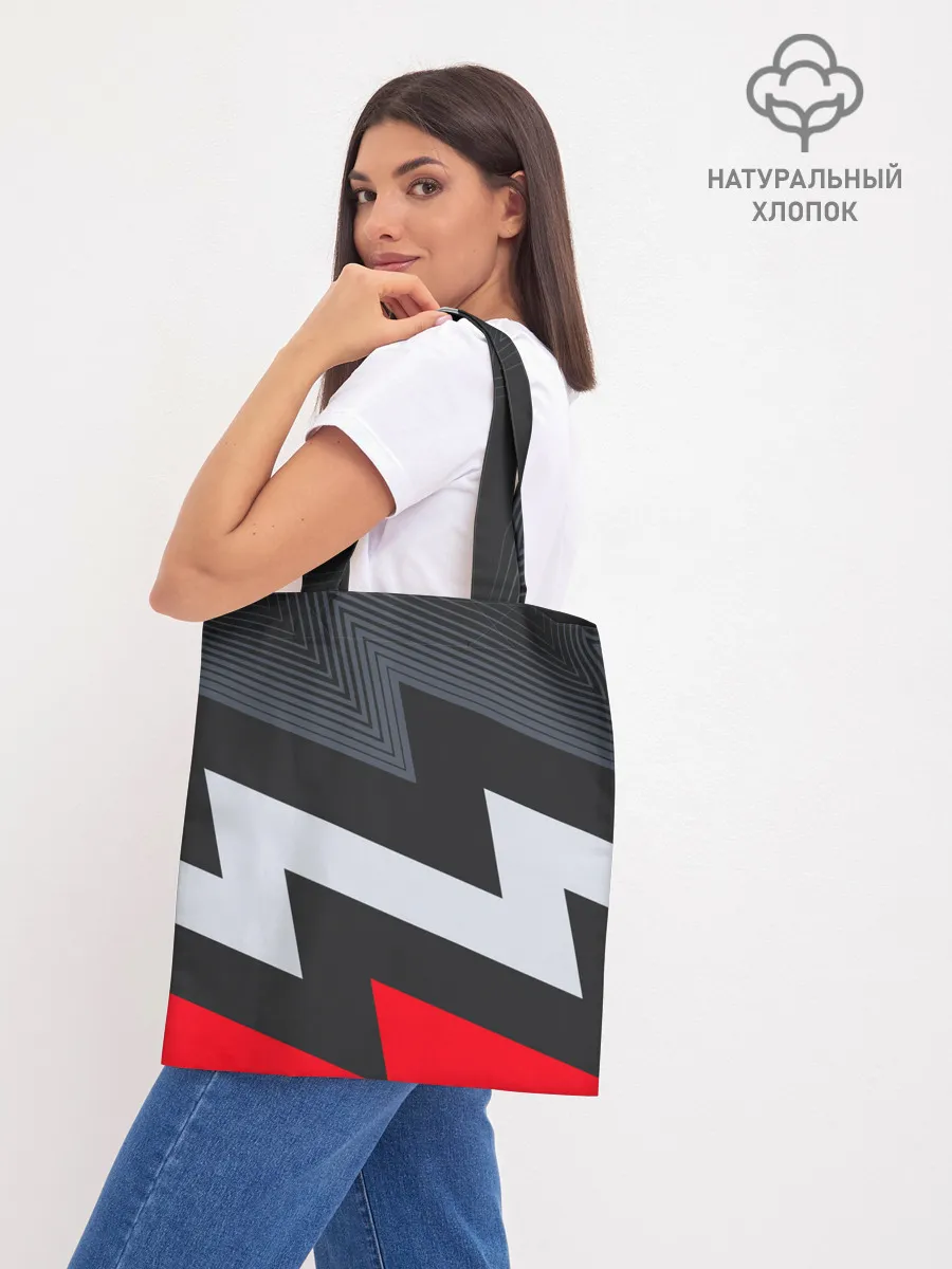 Шоппер база / Черно-красные зигзаги