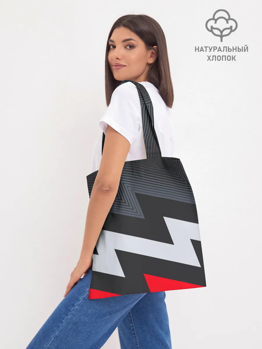 Шоппер база / Черно-красные зигзаги
