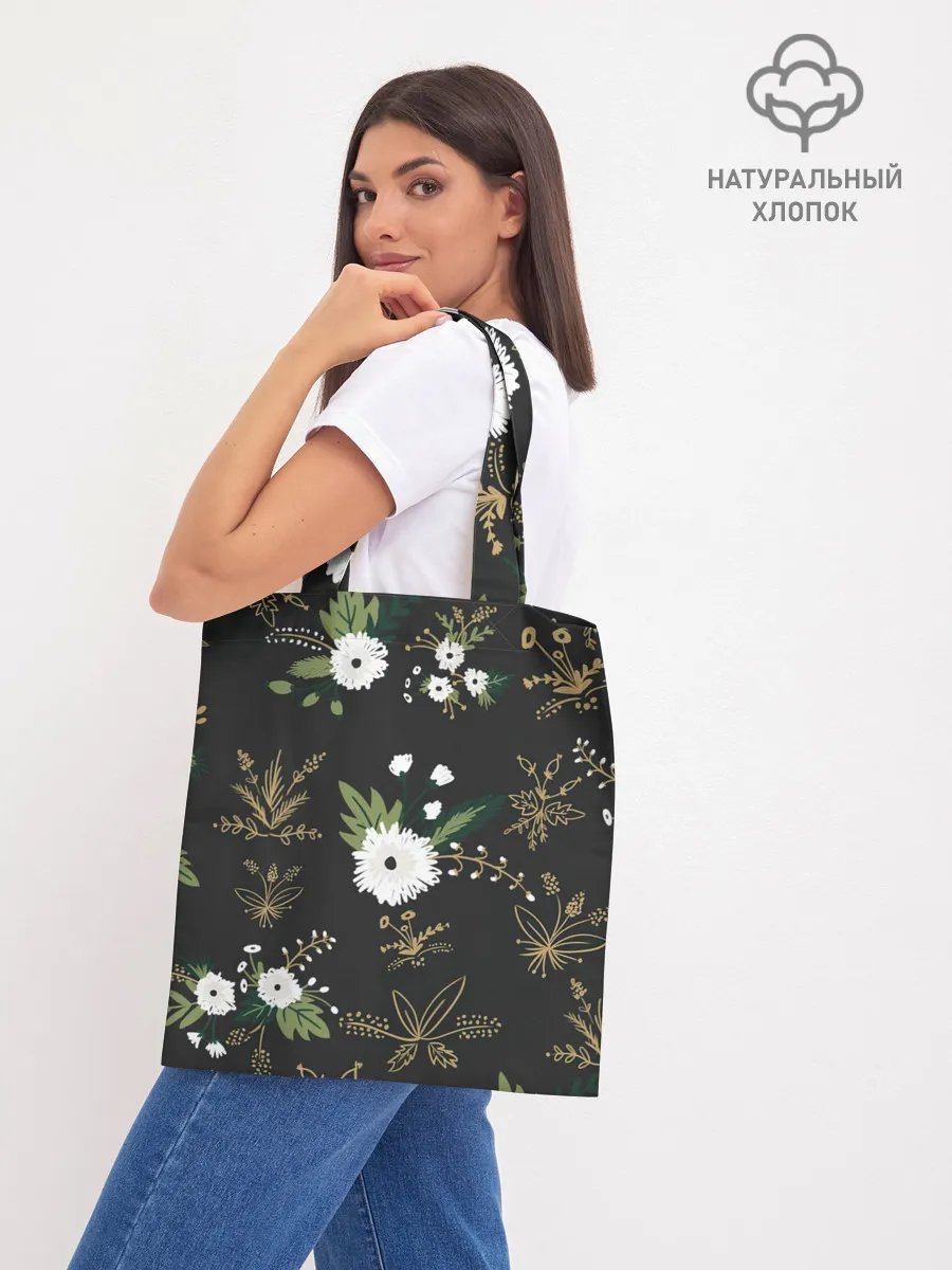 Шоппер база / Белые хризантемы
