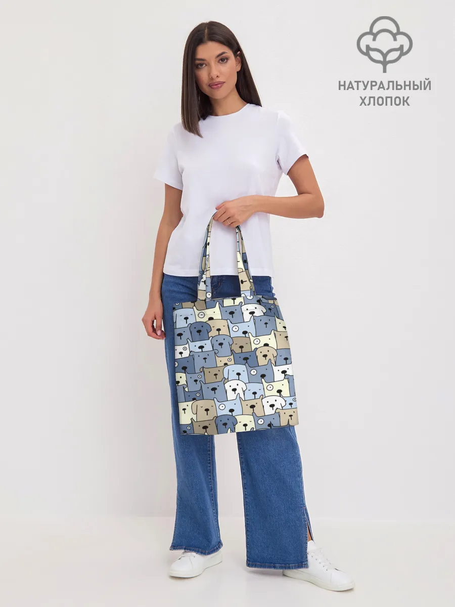 Шоппер база / Собачки рисунок паттерном