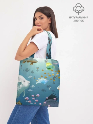 Шоппер база / Мультяшные рыбки | Пляжная
