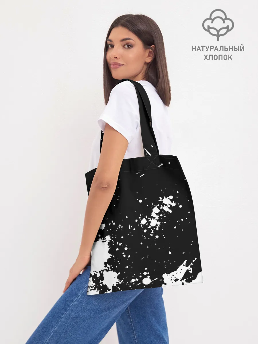 Шоппер база / Fly High Haikyu!! черно - белый