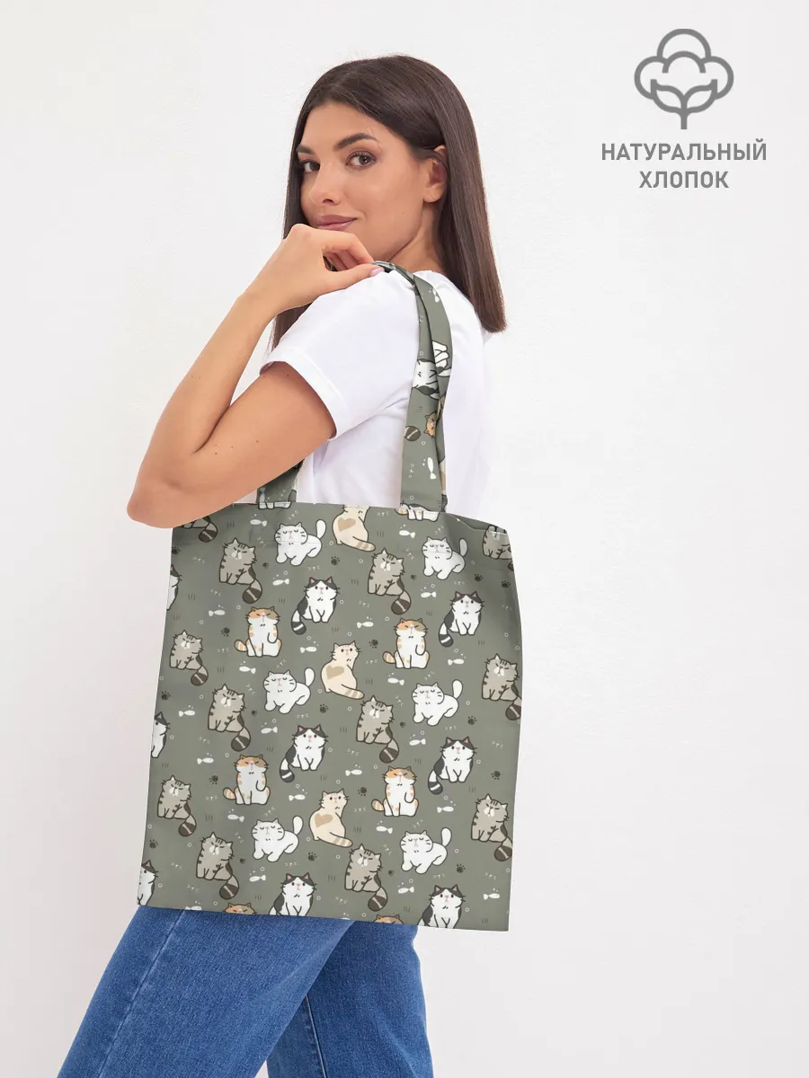 Шоппер база / Кошечки с рыбками