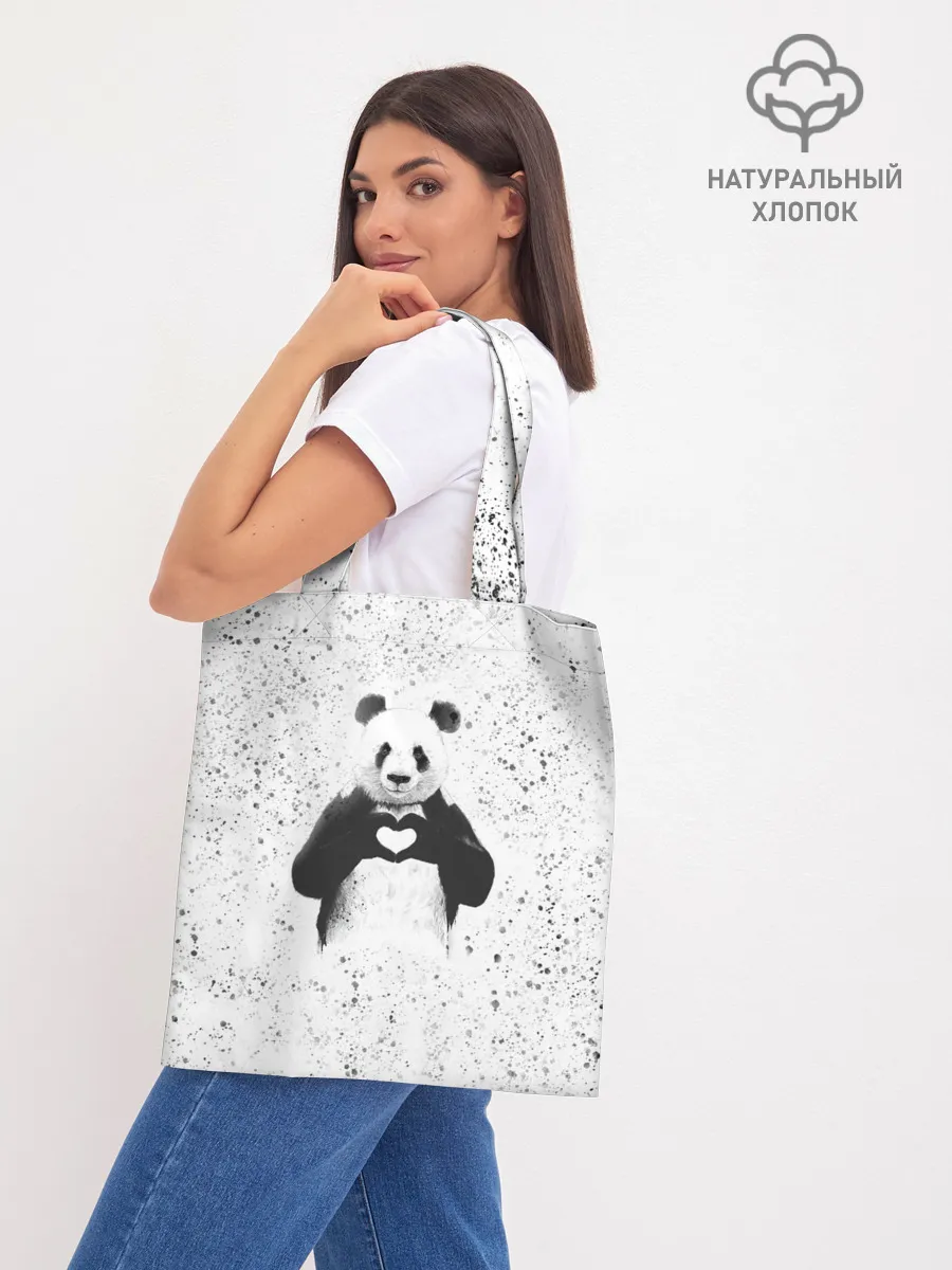 Шоппер база / Панда Любовь Сердце Брызги