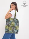Шоппер база / Черно оливковый цветочный