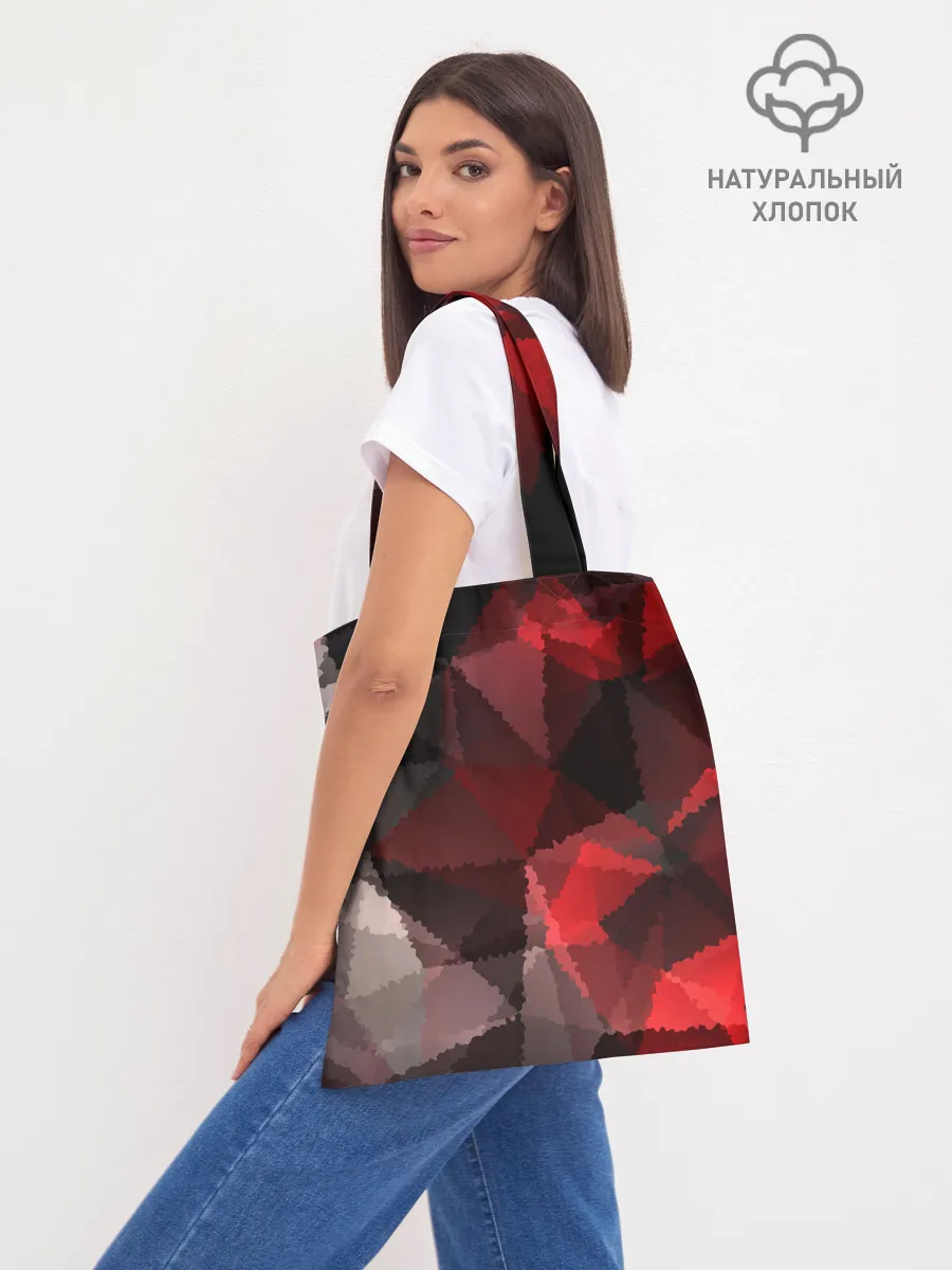 Шоппер база / Серо-красная абстракция