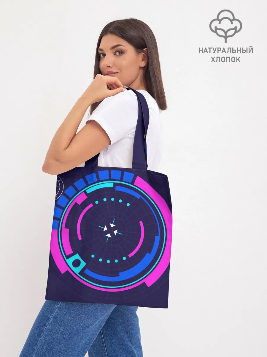 Шоппер база / Розовый Синий Киберпанк