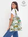 Шоппер база / Бирюзово-желтый узор