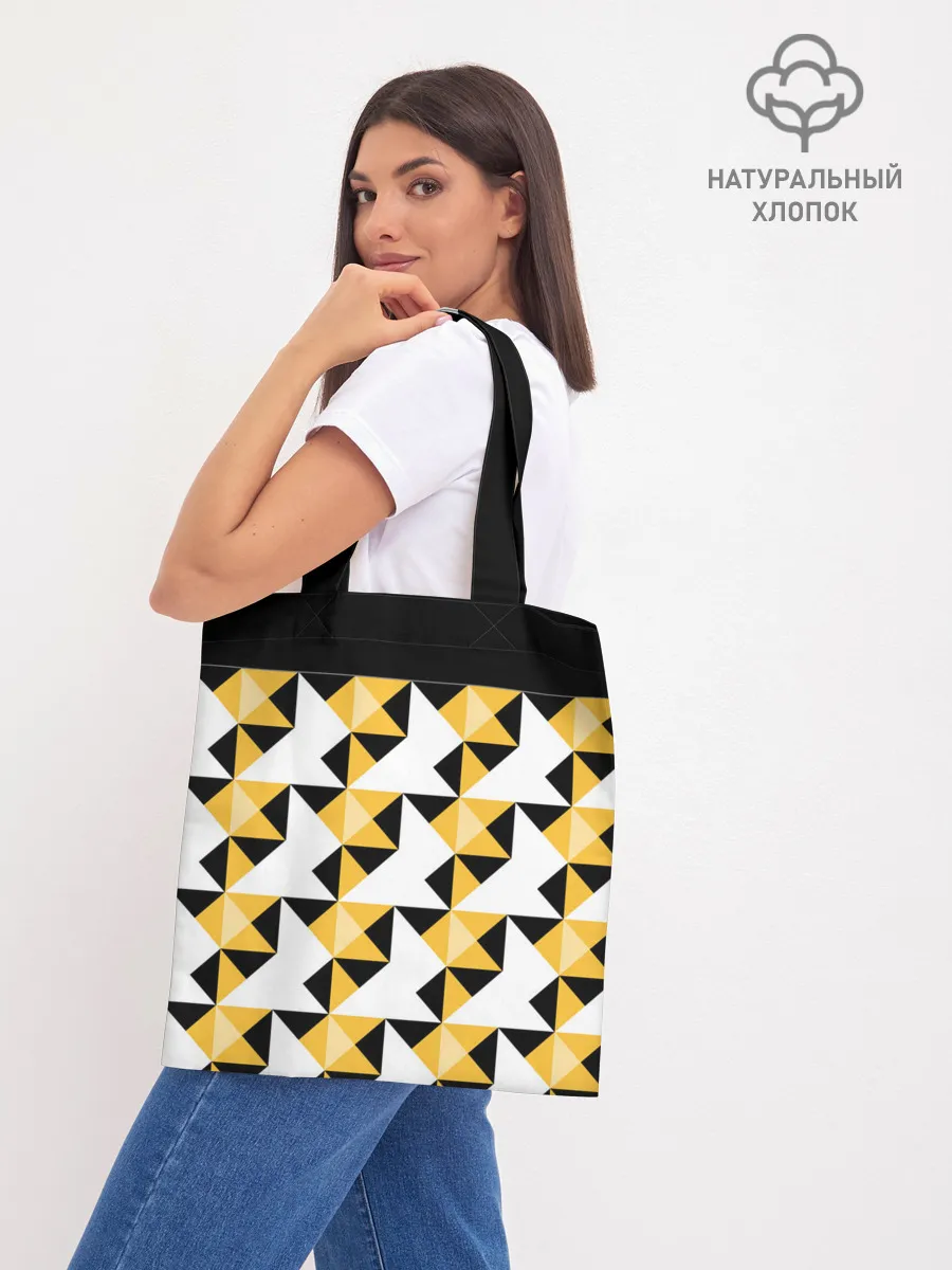 Шоппер база / Черно-желтый геометрический