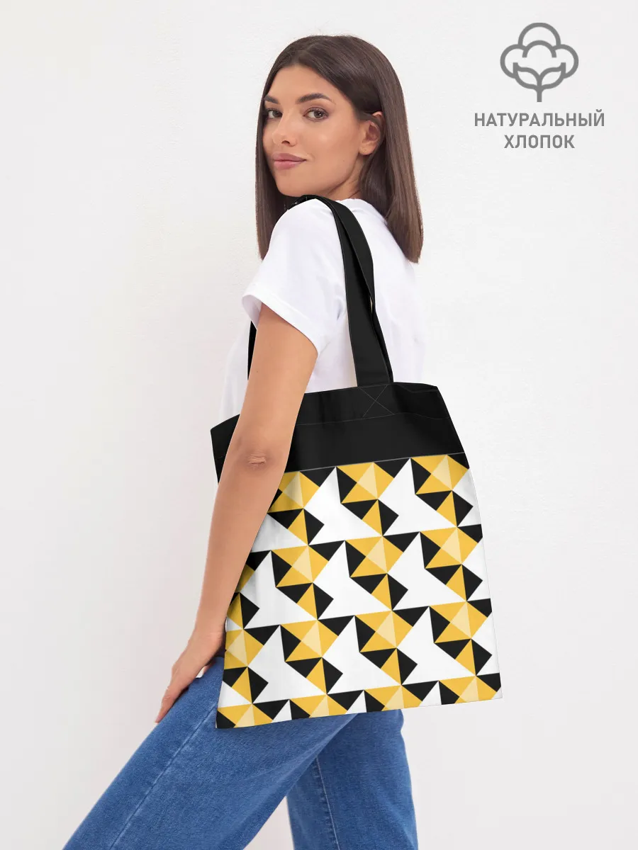 Шоппер база / Черно-желтый геометрический