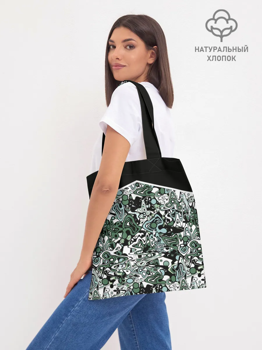 Шоппер база / Черно-зеленые каракули