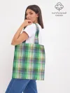 Шоппер база / Зеленый клетчатый узор