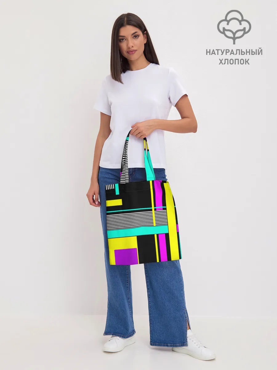 Шоппер база / Геометрический неоновый узор