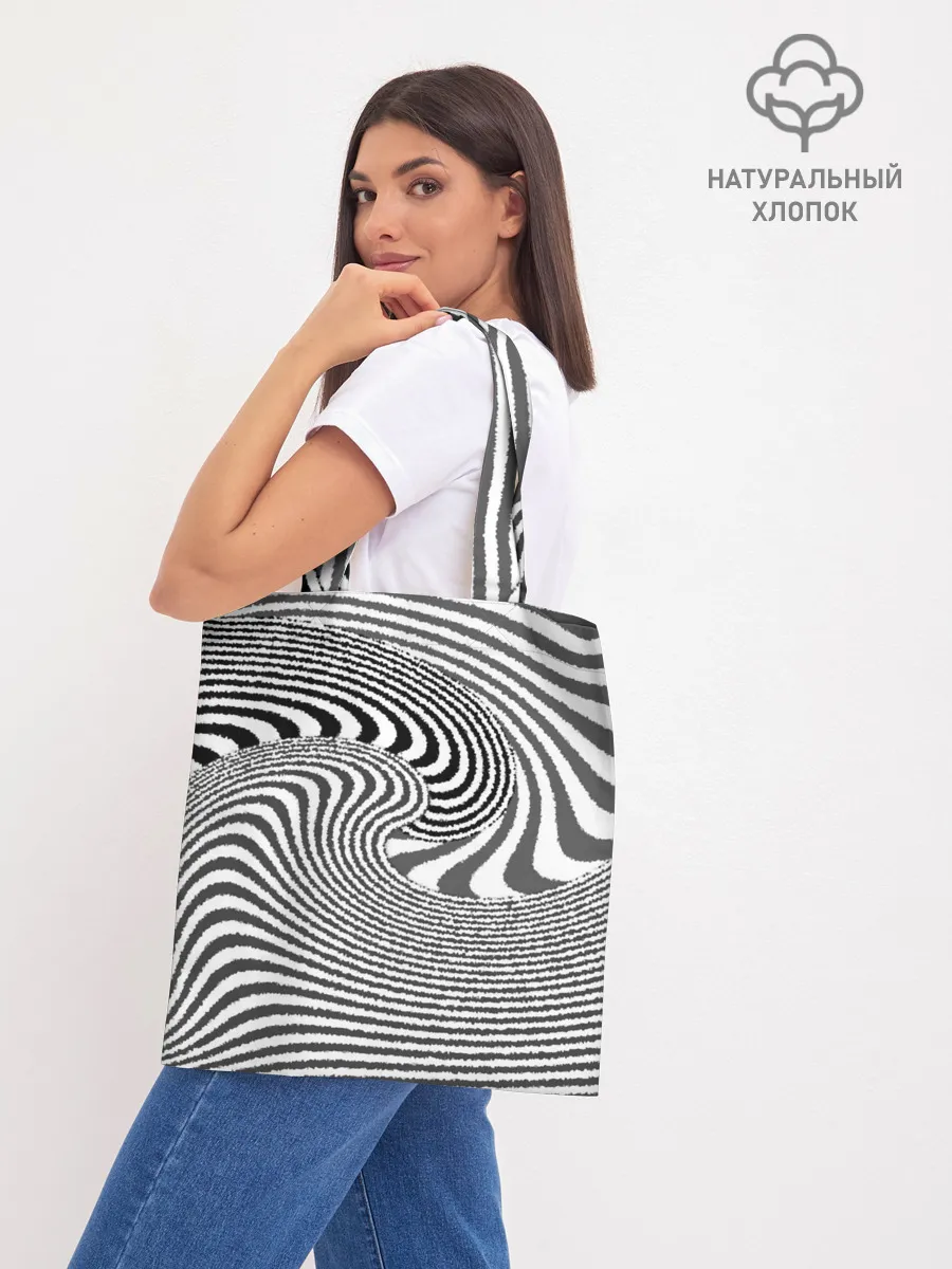 Шоппер база / Черно белый мозаичный узор
