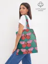 Шоппер база / Зеленый принт с бабочками :)