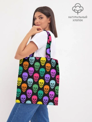Шоппер база / Разноцветные черепа . Готика
