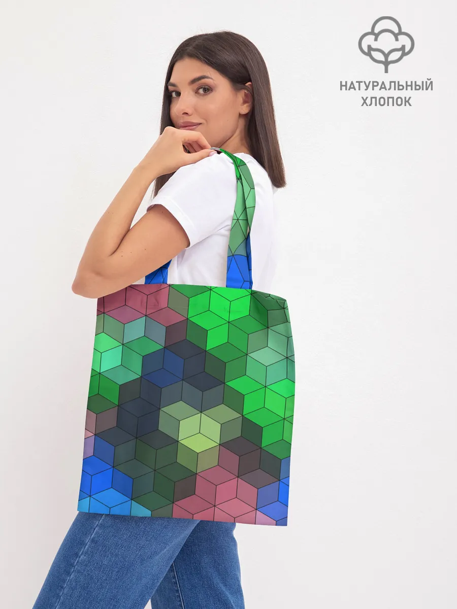 Шоппер база / Разноцветный геометрический уз