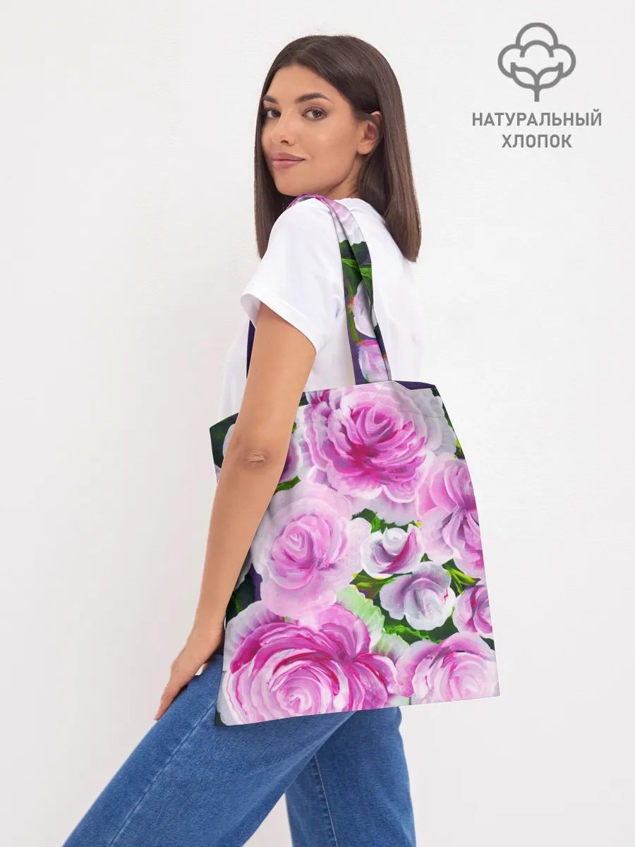 Шоппер база / Цветы Розовые Розы красками