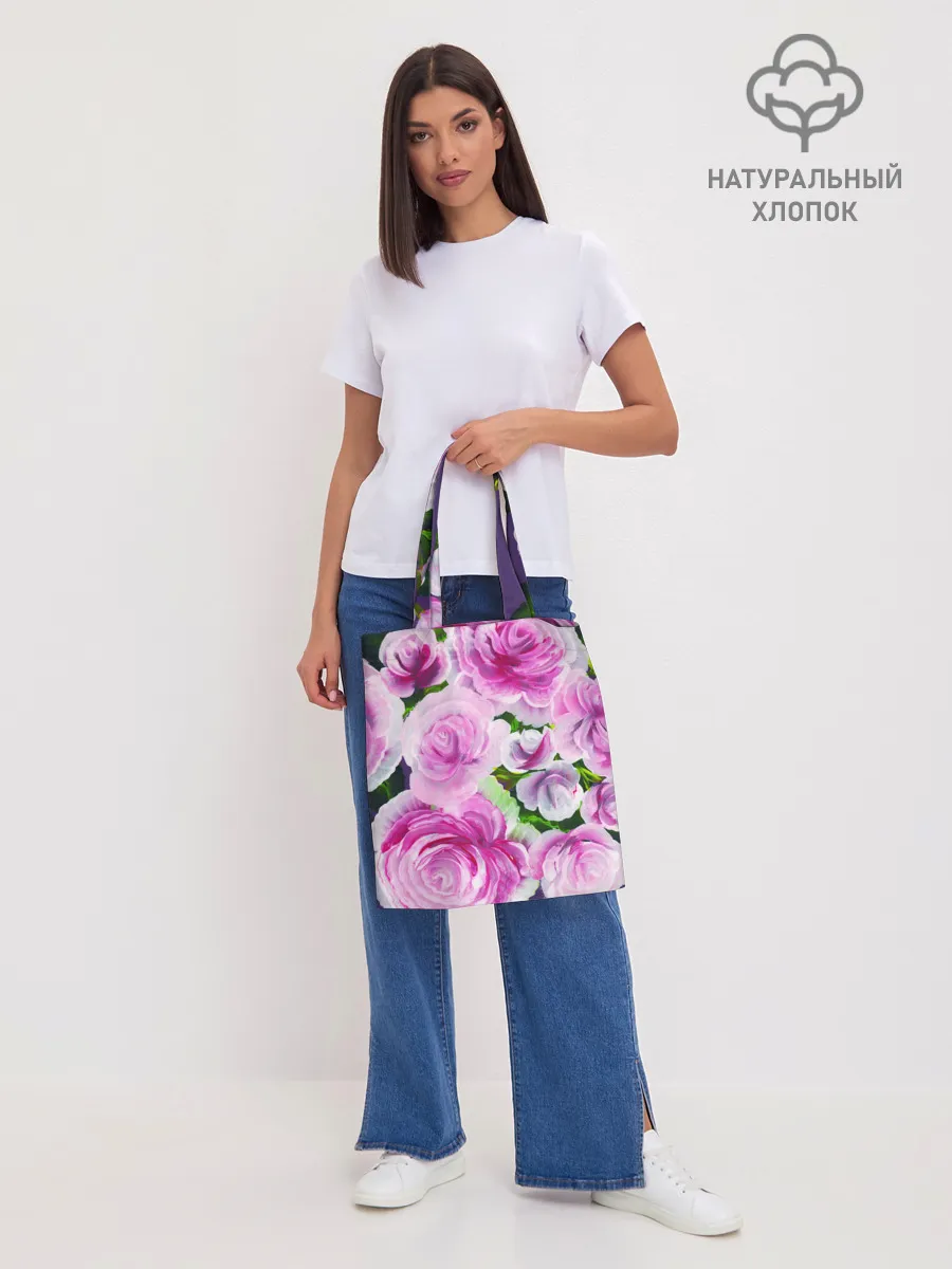 Шоппер база / Цветы Розовые Розы красками