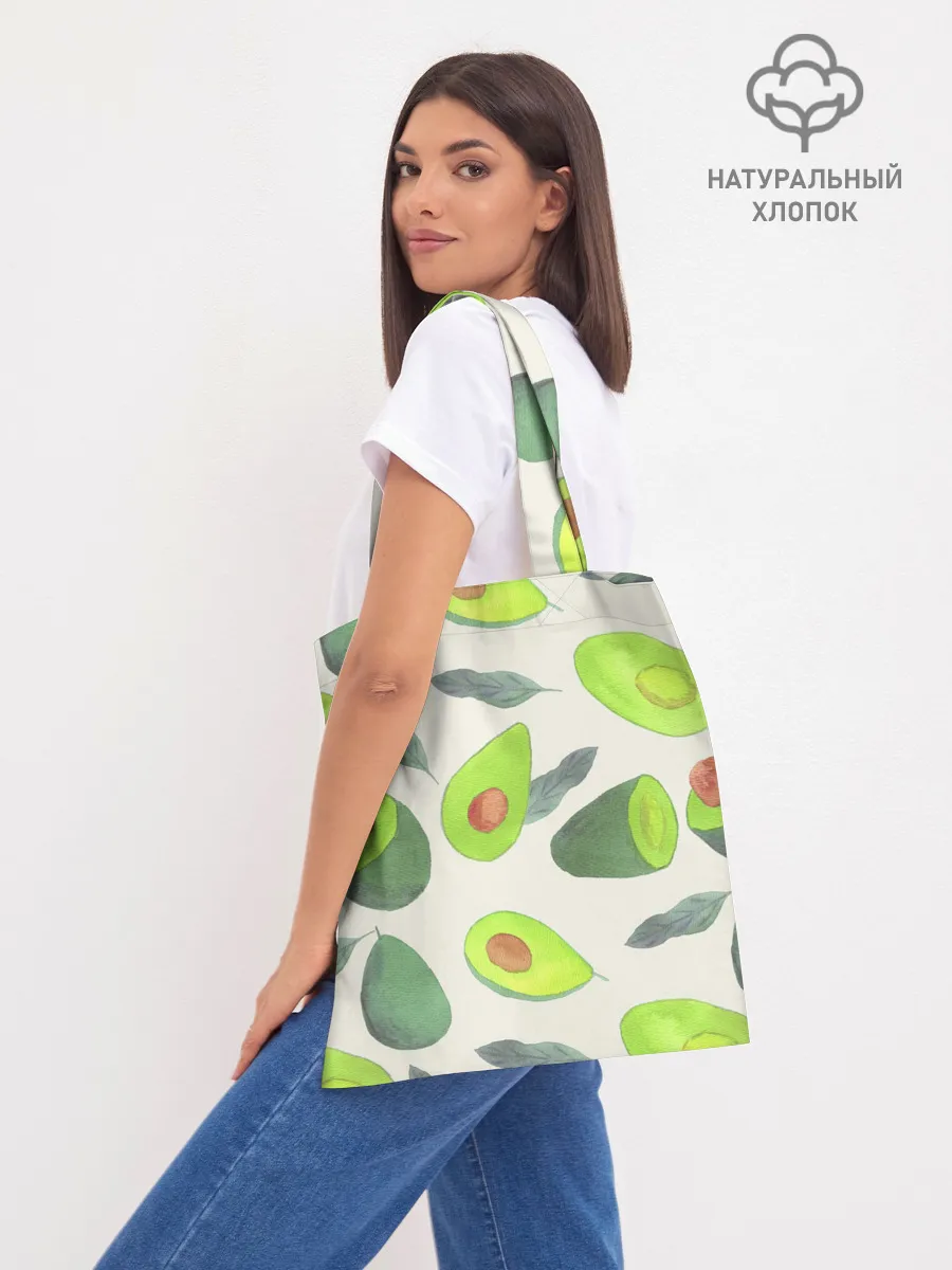 Шоппер база / Авокадо - фруктовый паттерн