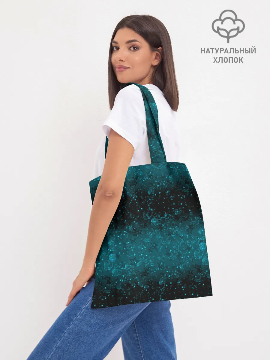Шоппер база / Черно-синие блестки