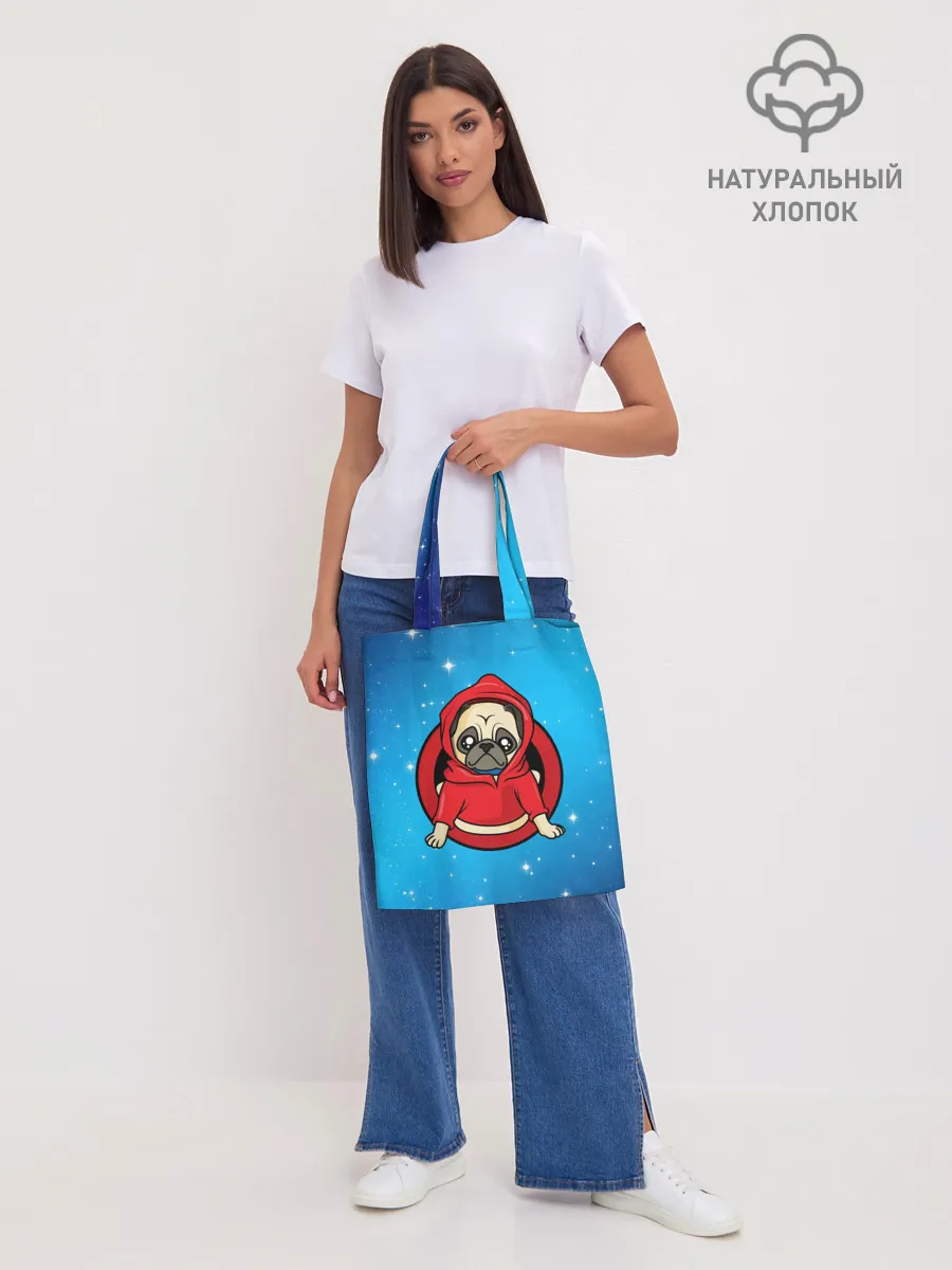 Шоппер база / Мопс в толстовке