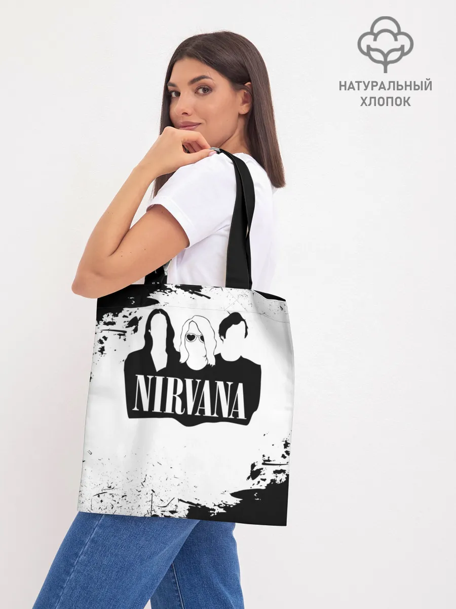 Шоппер база / Нирвана Рок Группа Гранж ЧБ | Nirvana