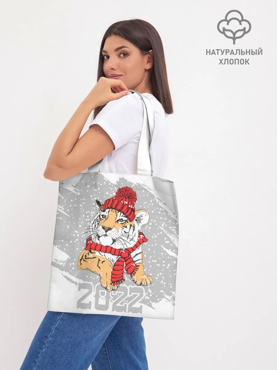 Шоппер база / Тигр в красной шапке