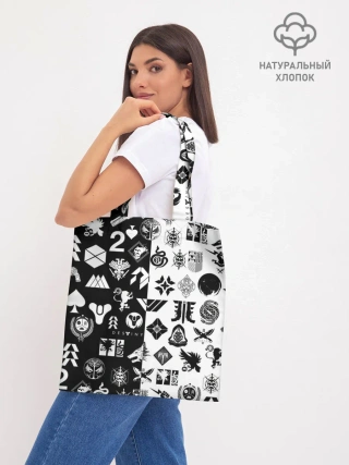 Шоппер база / DESTINY LOGOBOMBING ЧЁРНО БЕЛОЕ