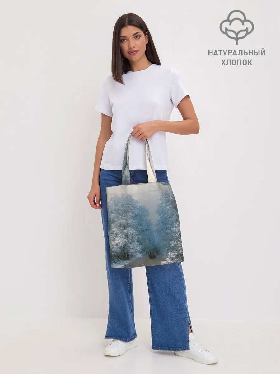 Шоппер база / Зимний пейзаж картина маслом