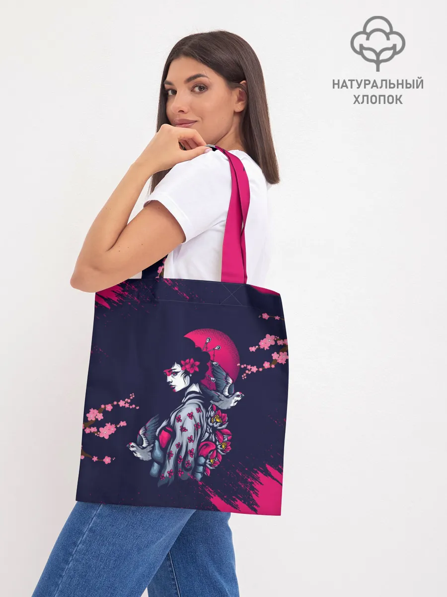 Шоппер база / ДЕВУШКА В КИМОНО И ПТИЦАМИ