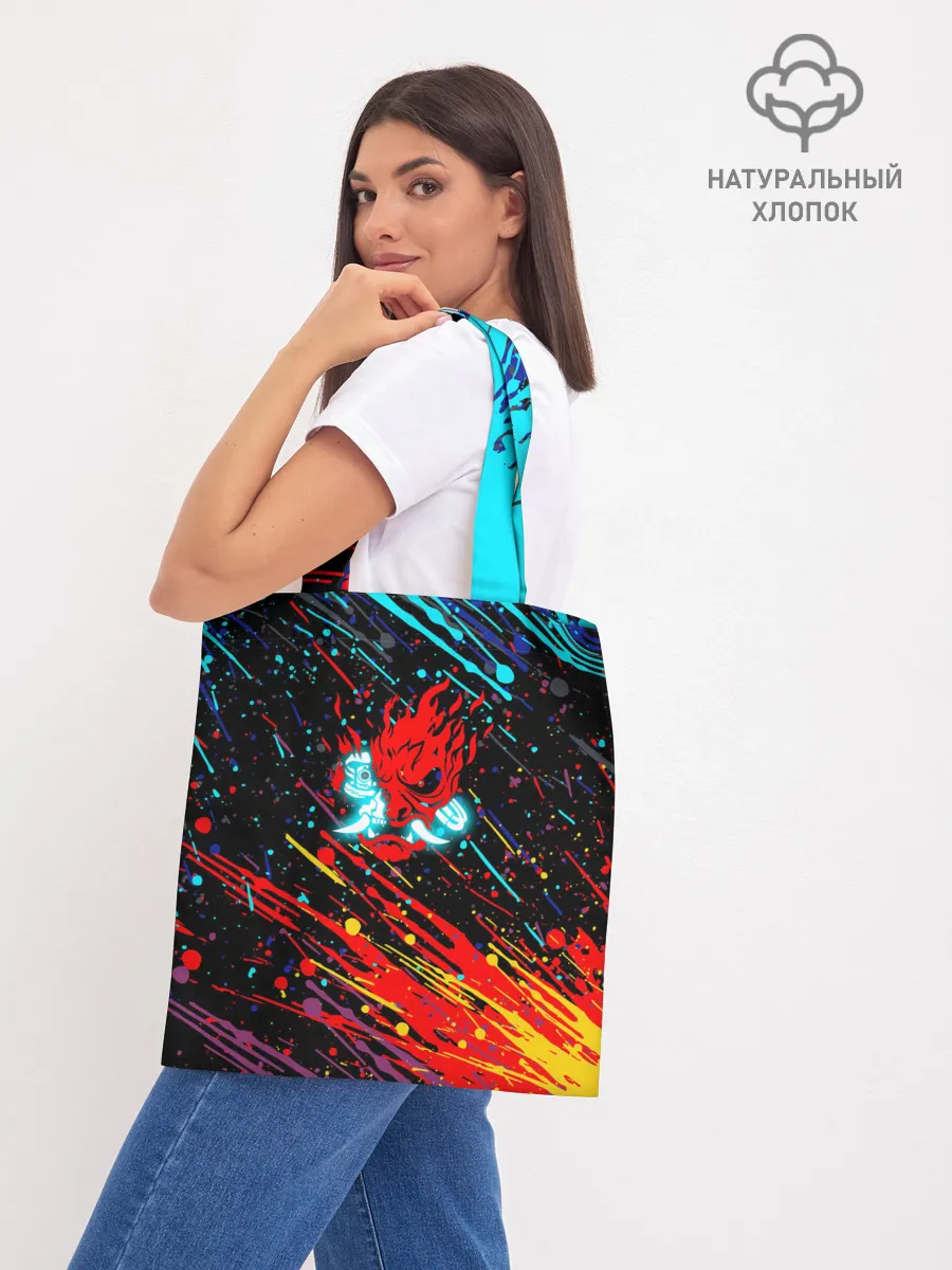 Шоппер база / Cyberpunk 2077 Цветные брызги.